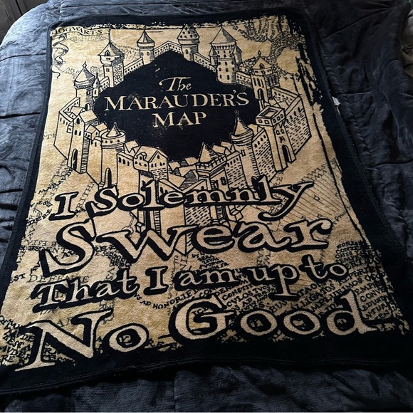 Harry Potter  Marauder's Map Blanket “ I solemnly swear I‎ am up to no good” - Picture 1 of 6